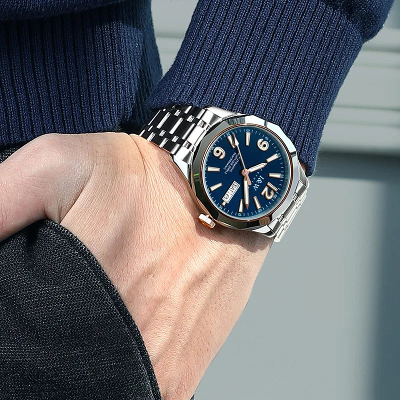 Reloj CARNIVAL luxury mechanical men’s watch in tungsten, MIYOTA 8205 automatic movement, water-resistant.
