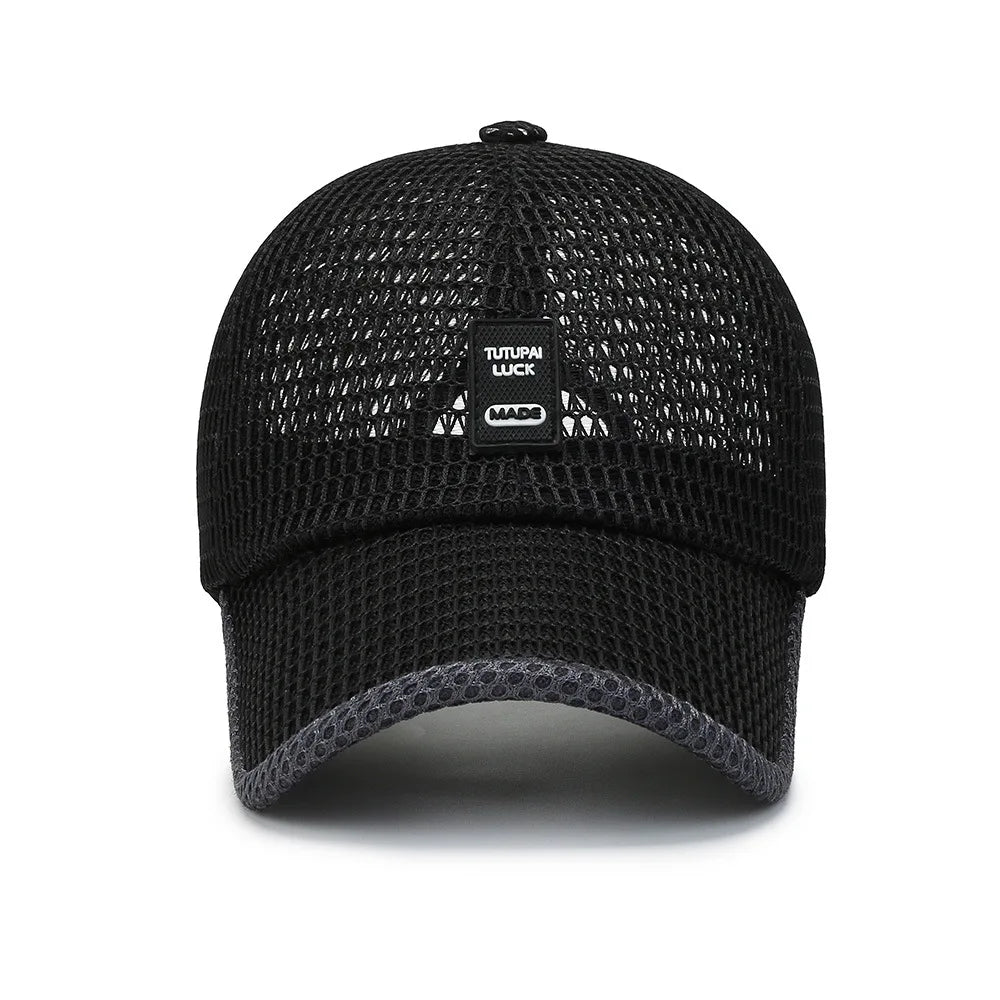 Zomer mesh-pet, baseballpet, ademend, voor buiten, verstelbaar met snapback, wandel- en vispet, voor dames en heren, cool, casual, sportief, fietspet