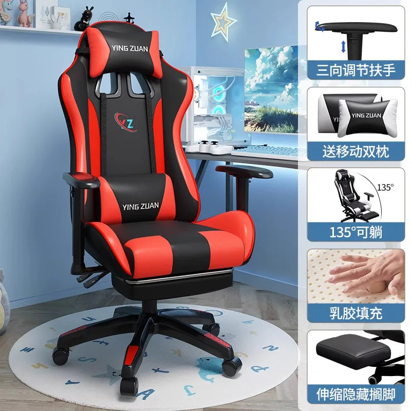 Herní židle Počítačová židle Pohodlné polohovací sedadlo Game LIVE Na kolej, pro studenty i domácnost Ergonomie pro dlouhé sezení