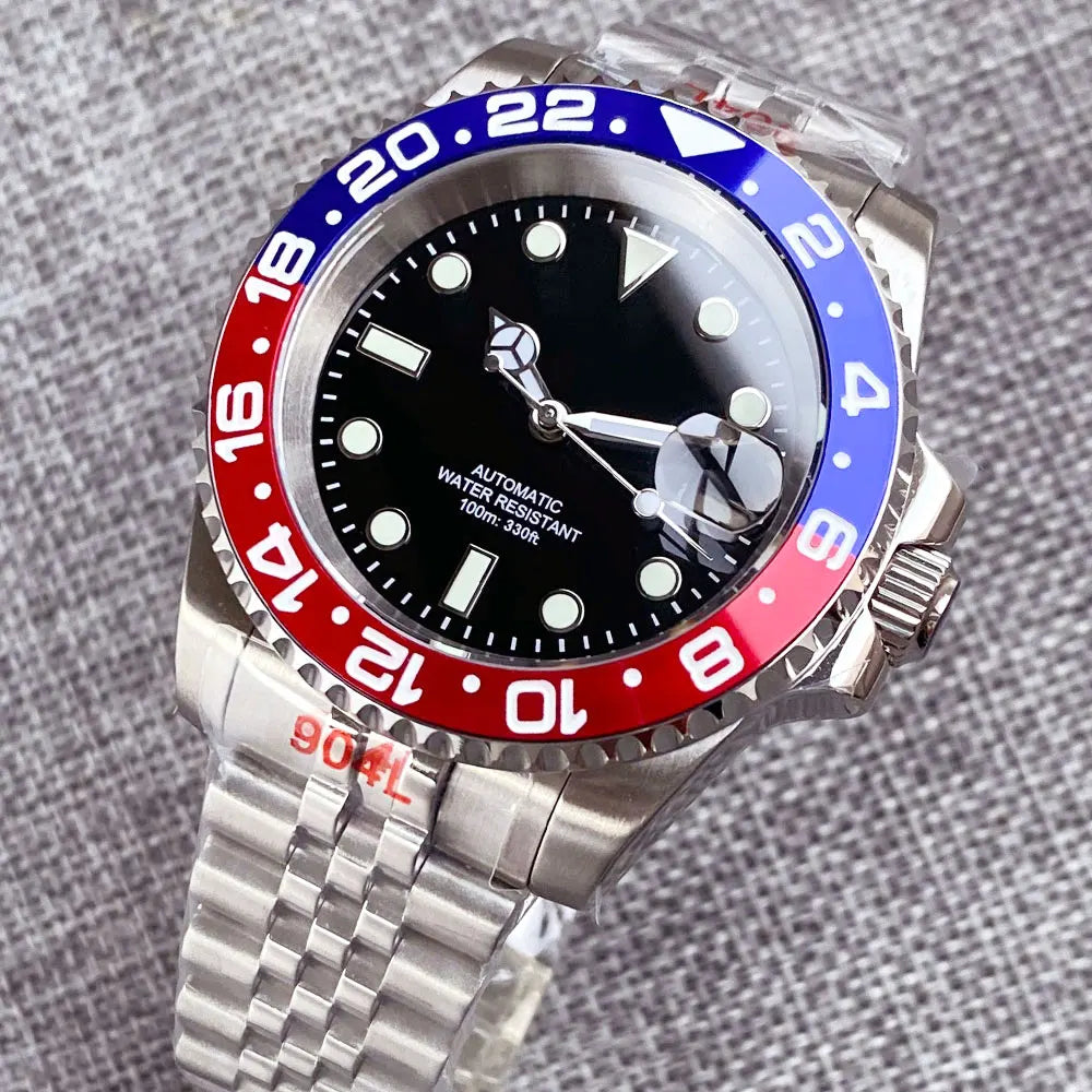 200m wasserdichte Miyota 8215 Automatikuhr für Herren, Taucheruhr, 40mm, mechanisches Uhrwerk, Leuchtanzeige, Jubilee-Armband, Glide-Lock-Schließe