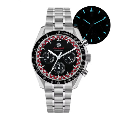 Orologio da uomo Watchdives New Wd1863 al quarzo VK63, cronografo con vetro zaffiro bombato, impermeabile, 39 mm, in acciaio, top brand, orologio business di lusso
