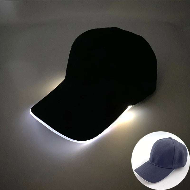 Madinga šviečianti beisbolo kepuraitė su LED apšvietimu, hiphopo stiliaus kepurė barui ir klubui, fluorescencinė kepurė vyrams ir moterims, DJ šokių reikmenys ir kostiumo aksesuaras