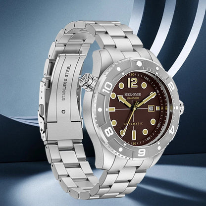 FeelNever Top Brand Luxury Mechanical Watch Profession Casual Sport Stainless Steel Automatic Men's Watches Fashion Wristwatches