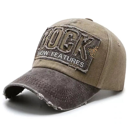 Vysoce kvalitní bavlněná baseballová kšiltovka s výšivkou ROCK pro muže a ženy, snapback kšiltovka pro outdoorový sport a ochranu před sluncem