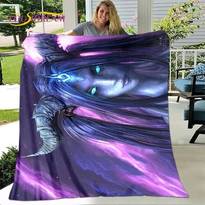 World of Warcraft, WOW Game Gamer Soft Plush Blanket,Flannel Blanket Throw Blanket for Living Room Bedroom Bed Sofa Picnic Cover