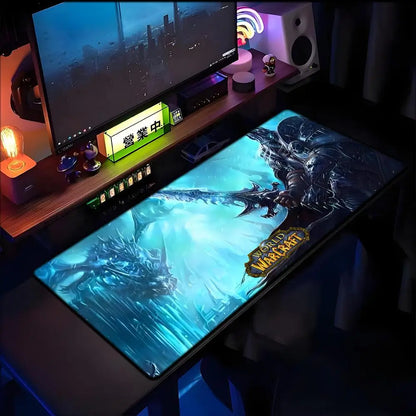 Podkładka pod mysz World of Warcraft Lich King PC HD anime, akcesoria gamingowe, podkładka pod klawiaturę i mysz, laptop, XXL, biurko gamingowe, podkładka pod mysz z motywem Lich King