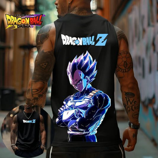 Canotta fitness da uomo Dragon Ball Z Super Blue Vegeta in stile rétro americano Y2K Harajuku, nuova collezione primavera-estate, T-shirt per uso quotidiano