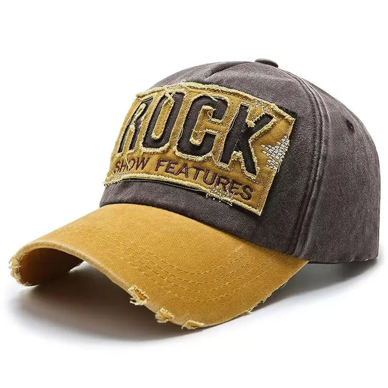 Vysoce kvalitní bavlněná baseballová kšiltovka s výšivkou ROCK pro muže a ženy, snapback kšiltovka pro outdoorový sport a ochranu před sluncem