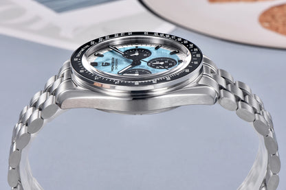 PAGANI DESIGN – Nouvelle montre à quartz de luxe pour homme, dotée d’un cadran à motif météorite, chronographe sportif, verre saphir avec traitement antireflet.
