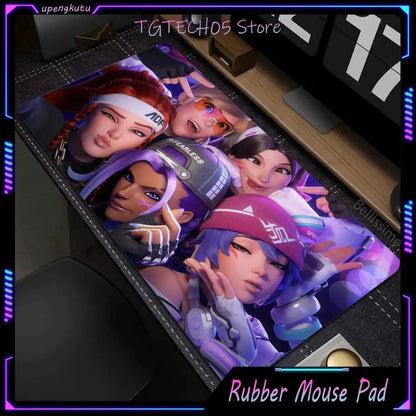 Großes Overwatch-PC-Gaming-Mauspad, süße pinke Tastatur-Erweiterungsmatte, Laptop-Gaming-Zubehör, Schreibtischmatte, Kawaii-HD-Teppich