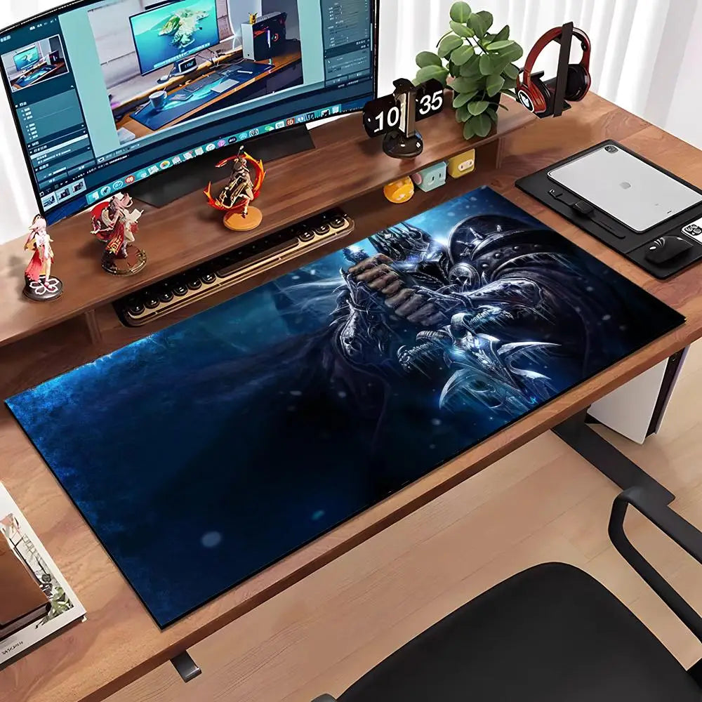 World Of Warcraft Wrath Of The Lich King Mouse Pad Large Anti-Slip Rubber Gaming MousePad Durable Desk Pad Thick Seam Edge Suita
