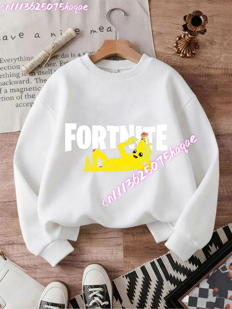 Neuer Fortnite-Kinder-Sweatshirt-Hoodie mit Cartoon-Spielcharakter-Print, lässiges Oberteil für Herbst und Winter, Baby- und Jungenbekleidung