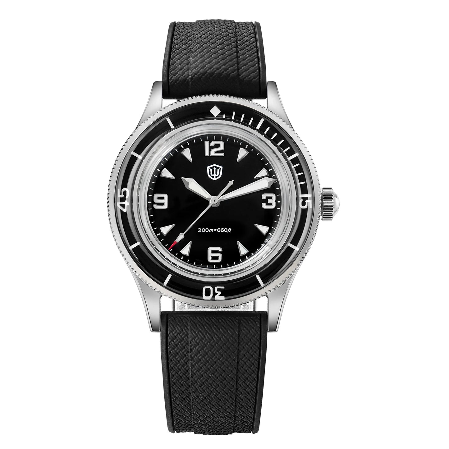 Watchdives 50-Fathoms Watch VH31 Sweep Seconds Quartz Movement Luminous 200m Waterproof Sapphire Stainless Steel  Watches WD50Q