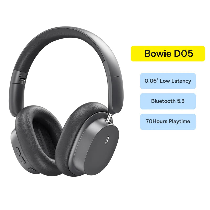 Baseus kabellose Bluetooth 5.3 Over-Ear-Kopfhörer – HiFi-40mm-Treiber, faltbares Headset mit 70H Wiedergabezeit und Spatial Audio