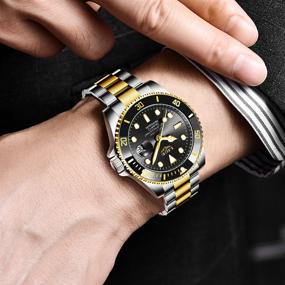Montre pour homme LIGE – Chronographe à quartz, étanche, style décontracté et professionnel, accessoire de mode de luxe d'une grande marque.