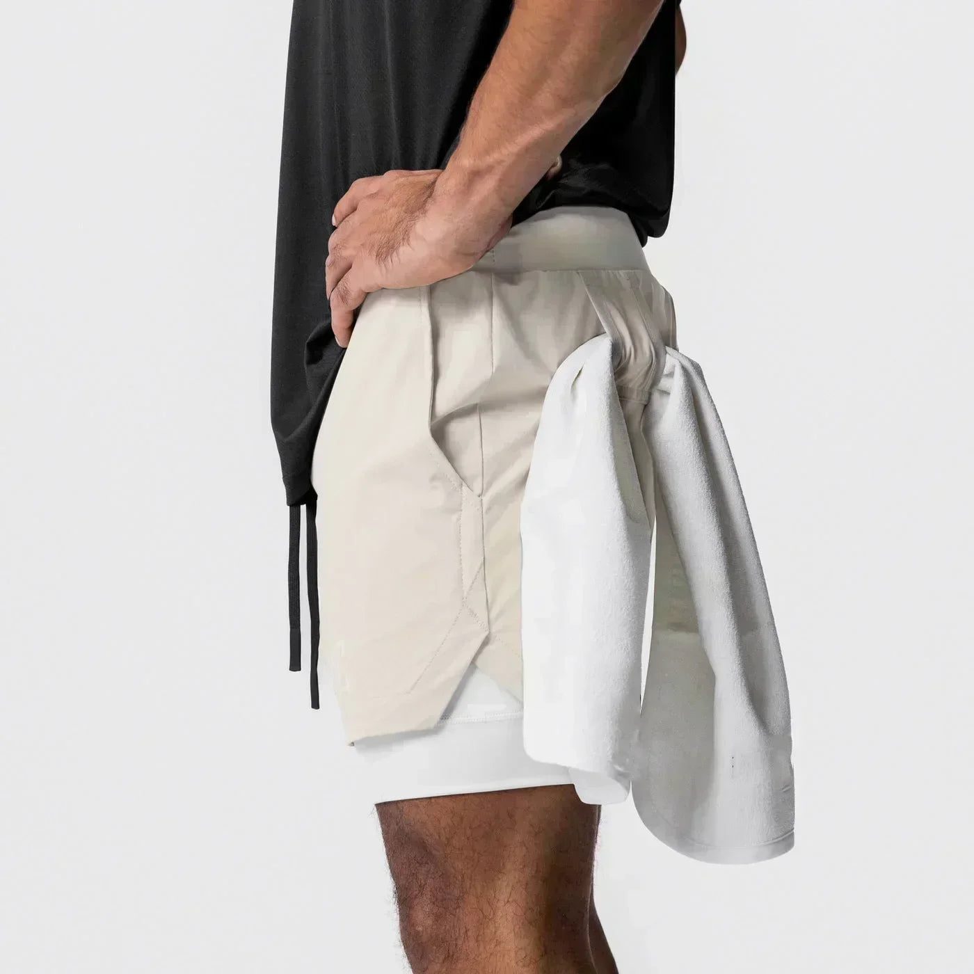 Dragon Ball Men's Shorts Double Layer 2-in-1 Pants Broly Japanese Anime Summer and Autumn Fake Two-piece Fitness Gym Sweatpants