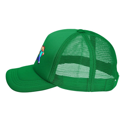 Kubinis nuotykių ieškotojas atranda už savęs „Creepers“ monstrą. Sunkvežimio vairuotojo kepurė. „Sun Hats“ kepurė. Reguliuojama „Snapback“ kepurė. Tinklinė beisbolo kepurė.