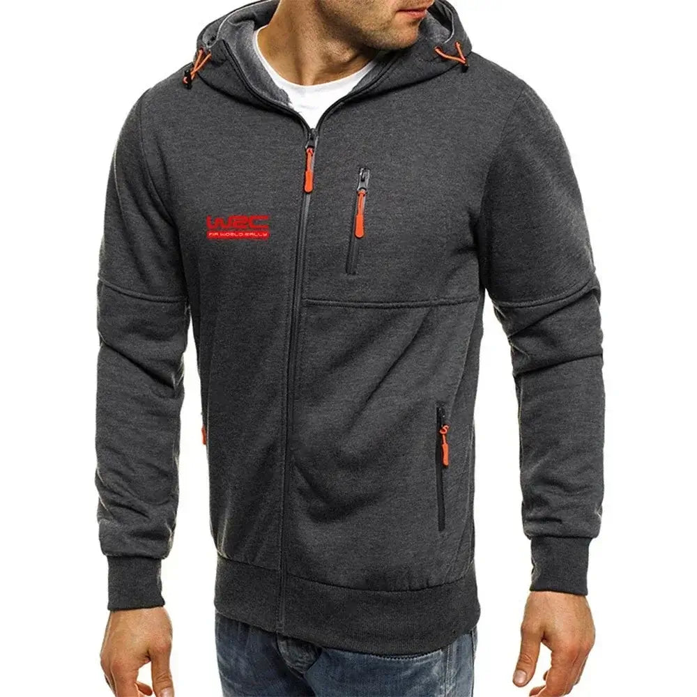 Produit gaming premium Fraquane, nouvelles génération, équipement gamer, New Spring Autumn Men's World Rally Championship WRC Logo Printing Fashion Hooded Streetwear Casual Zipper High Quality Hoodies