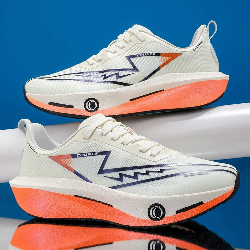 Brand Men's Carbon Plate Running Shoes Soft Cushion Shock Absorbing Sports Shoes Unisex Sneakers Light Anti-Slip Training Shoes