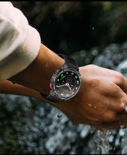 2026 T-Rex 3 Style Smartwatch for Men  1100mAh Battery, GPS, 10ATM Waterproof, Bluetooth Calling & Sports Tracker