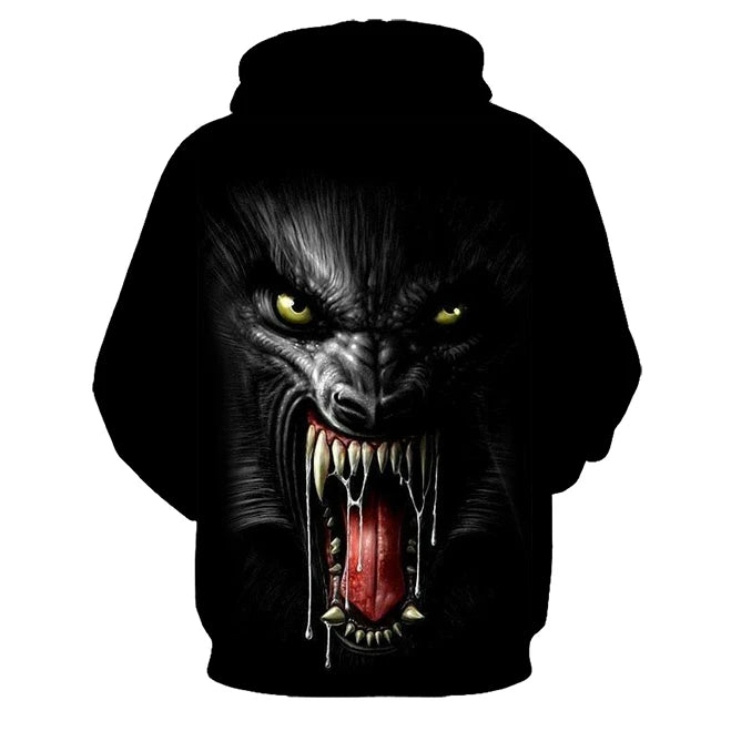 Majice s kapuljačom s 3D printom vuka za muškarce i žene, modne ležerne oversize pulover hoodice, hip-hop Harajuku streetwear