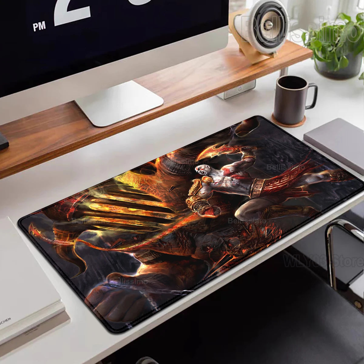 XXL egérpad God of War íróasztali szőnyeg játékos kiegészítők billentyűzet számítógépes egérpad játékosok számára nagy méretű PC-szekrény irodai asztal szőnyeg
