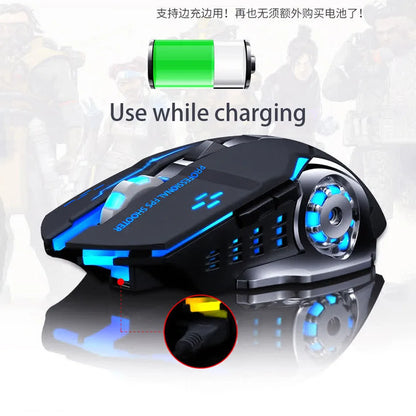 Mouse gaming Carpbaba GM6 per gamer, mouse ottico cablato regolabile con LED, cavo USB, mouse silenzioso per laptop e PC
