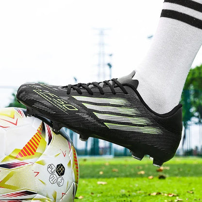 Nouvelles chaussures de football pour hommes, baskets confortables, chaussures de football professionnelles à cheville haute, chaussures de sport unisexes antidérapantes TF/FG pour garçons