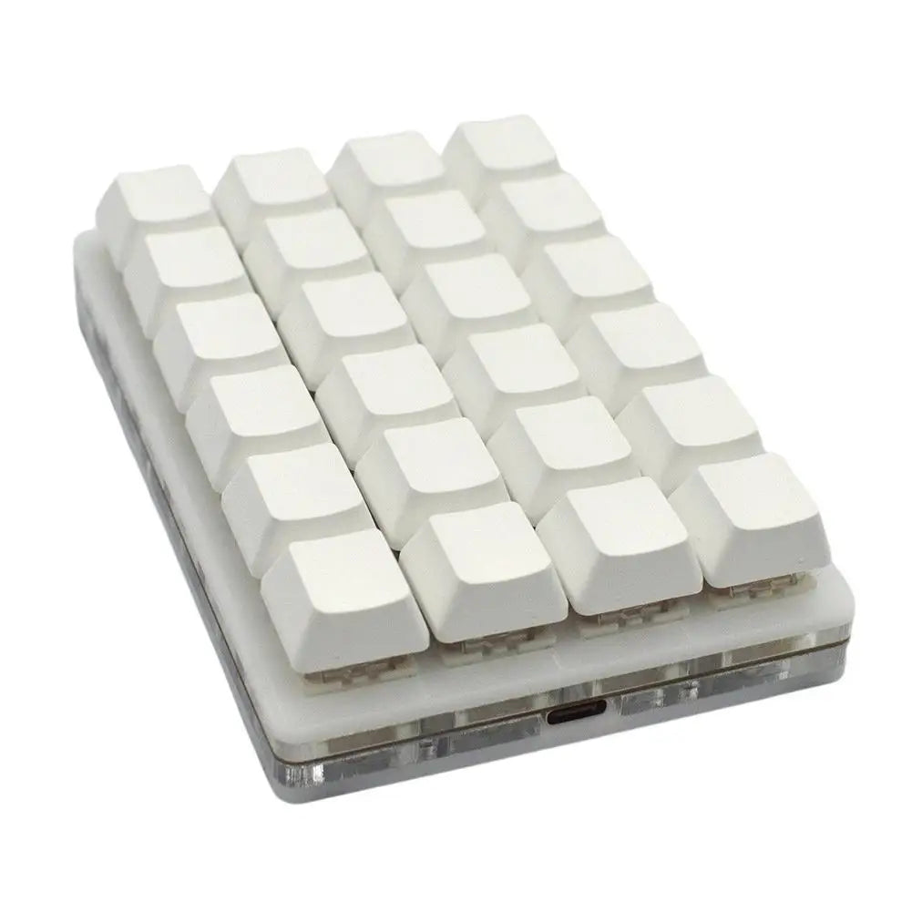 Mini teclado mecânico USB personalizado de 24 teclas preto/branco para gaming, Sayo Device, teclado programável de atalhos com teclas macro