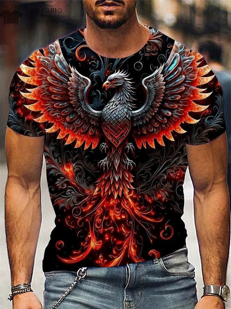 Animal Dragon 3D Print Sport Quick-dry Breathable Men TShirt Outdoor Street Harajuku Run Fitness Short Sleeve Clothes Top Summer