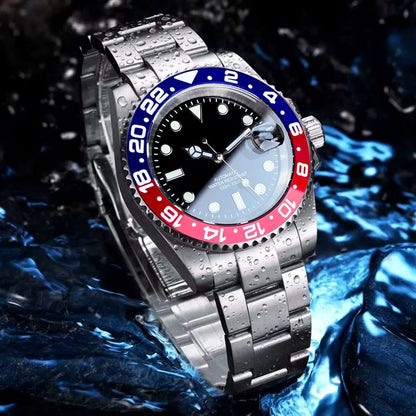 200m wasserdichte Miyota 8215 Automatikuhr für Herren, Taucheruhr, 40mm, mechanisches Uhrwerk, Leuchtanzeige, Jubilee-Armband, Glide-Lock-Schließe