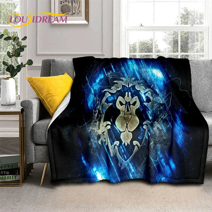 3D World of Warcraft-spil WOW Lich King DH-tæppe, blødt tæppe til hjemmet, soveværelset, sengen, sofaen, picnic, rejser, kontoret og børn