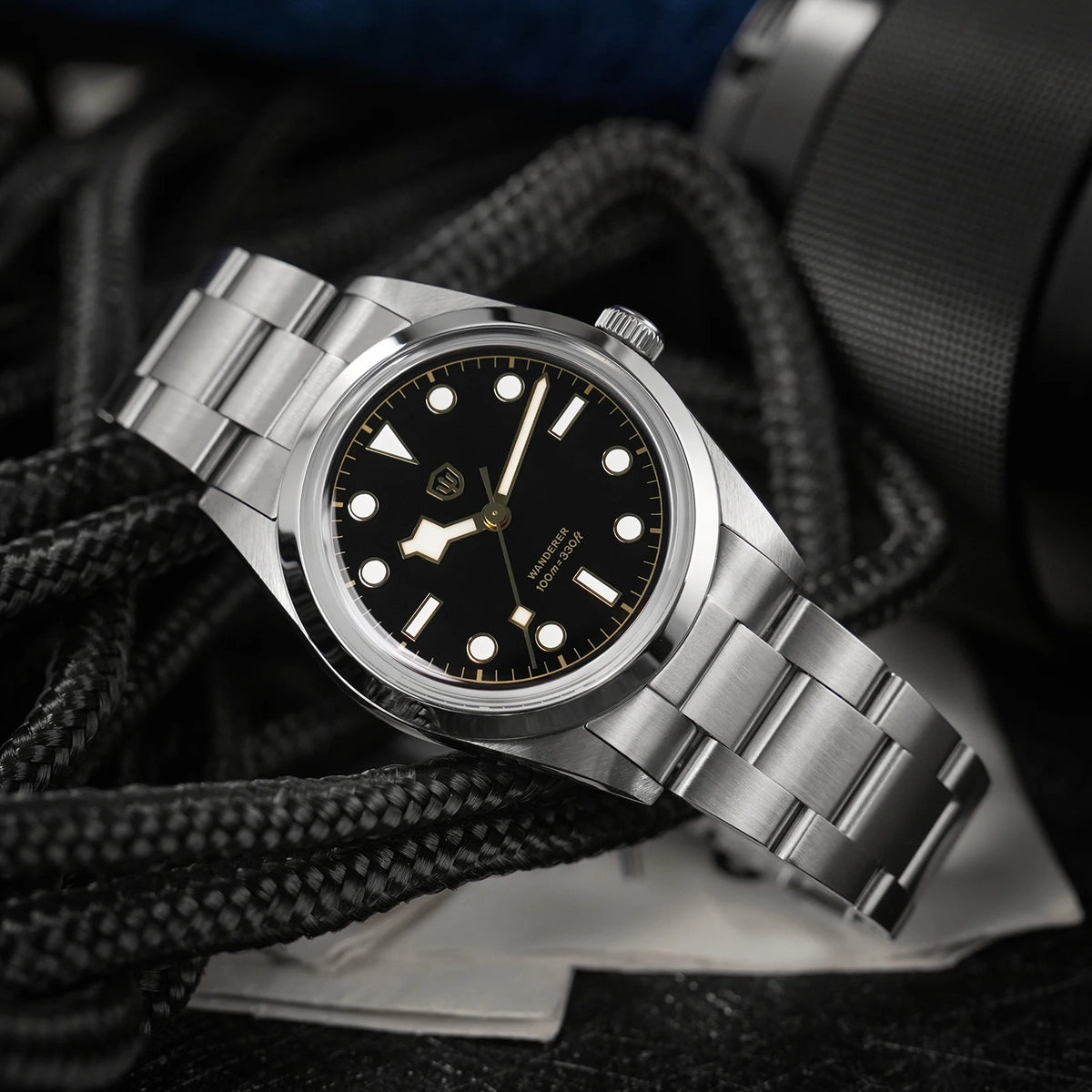 Watchdives WD1016 V3 kvarc karóra, 37 mm-es rozsdamentes acél tok, zafírüveg, vintage stílusú karóra, VH31 Sweep mozgás, 100 m vízálló férfi karóra