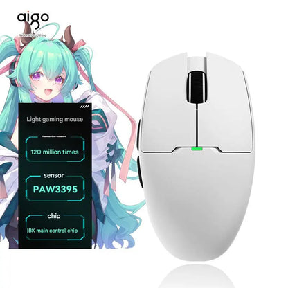 Aigo GM80 PLUS PRO trådløs Bluetooth-mus PAW3311/PAW3395 letvægts 1000HZ kablet gaming- og e-sportsmus med tre tilstande – gave