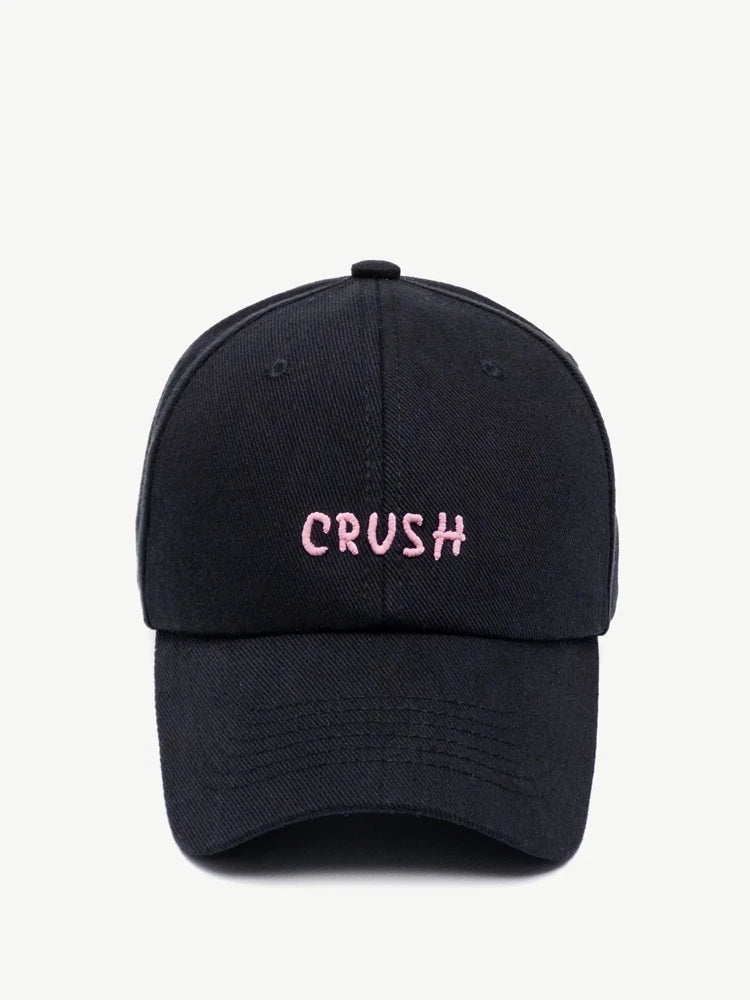 Унисекс бейзболни шапки с бродерия „crush“ – черни шапки с избродирани инициали „Dad Hat“ – 100% памук, подходящи за четири сезона