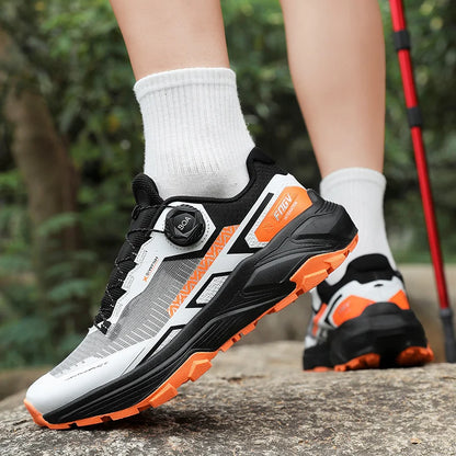 Chaussures de course pour hommes 2025 nouvelles chaussures de randonnée hors route en plein air en maille respirante amorti chaussures de marche plates en maille souple pour homme
