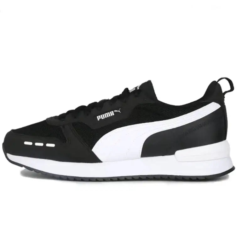 Authentiques baskets de course PUMA unisexe 2026 Summer R78 Vintage en maille, basses, noires et blanches, décontractées 373117-01
