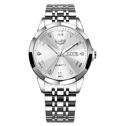 LIGE women’s quartz wristwatch – Elegant and luxurious, displaying the date and day of the week – A simple, water-resistant watch, ideal as a gift for women