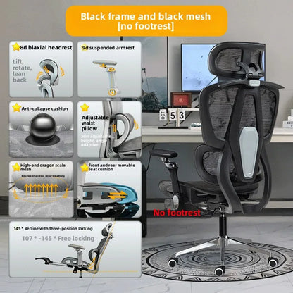Přenosná minimalistická ergonomická židle s 10D područkami – počítačová, kancelářská, studijní a herní židle Gravity, pevná a odolná