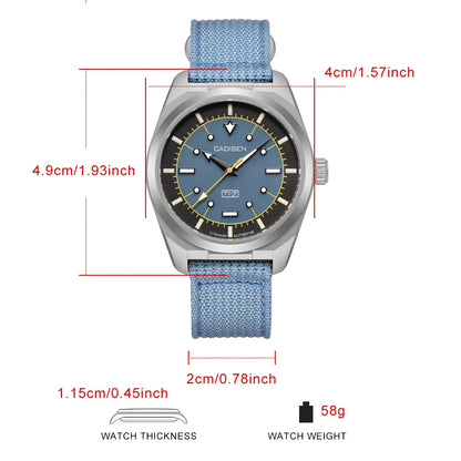 CADISEN TI-7 Autodyne Men’s Automatic Watch  Titanium Case, Miyota 8215, Sapphire Crystal & 100M Waterproof