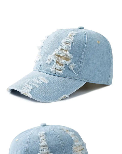 Gorra de béisbol de denim lavado para mujer y hombre, con visera, transpirable, para primavera y verano, gorra vintage con cierre a presión para mujer