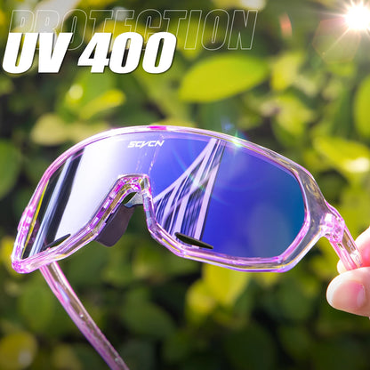SCVCN New Outdoor Cycling Glasses Bike Sunglasses Men UV400 Eyewear Sports MTB Goggles Bicycle Women Riding Hiking Sunglasses
