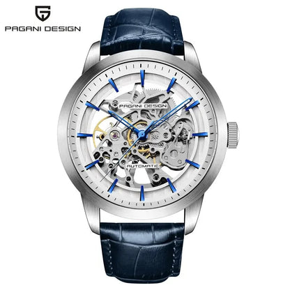 PAGANI DESIGN Business Man Watch Luxury Skeleton Hollow Leather Men's Wristwatch New Mechanical Male Clock