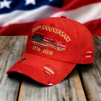 1pc United States 250th Anniversary Baseball Caps for Women,Washed Retro Design,Handmade Embroidery Hat for Parties,Adjustable