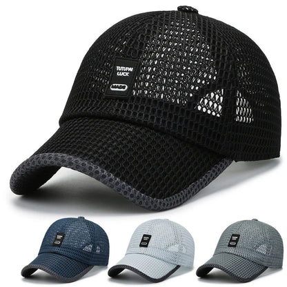 Zomer mesh-pet, baseballpet, ademend, voor buiten, verstelbaar met snapback, wandel- en vispet, voor dames en heren, cool, casual, sportief, fietspet