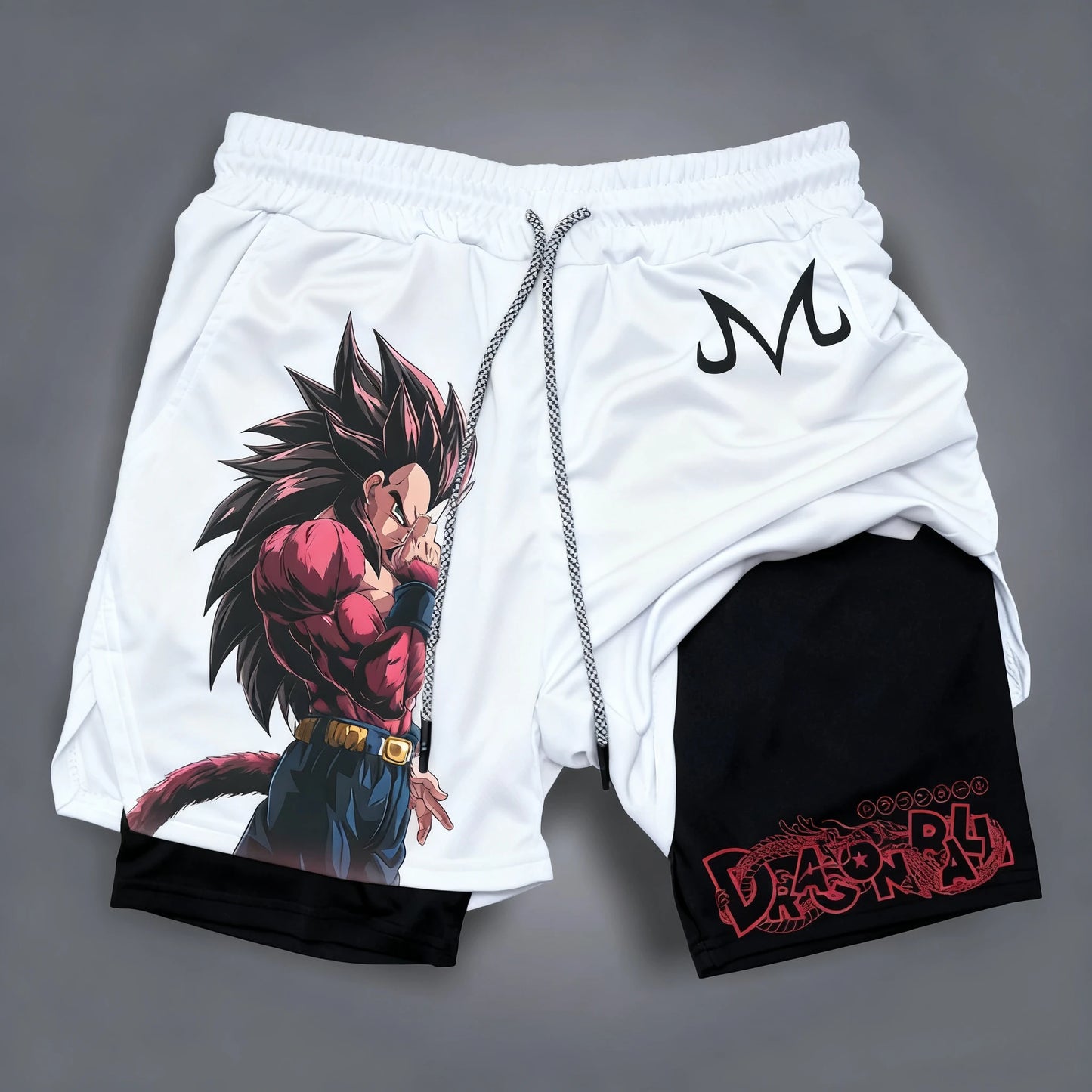 Dragon Ball GOKU Vegeta Anime Printed Double Layer Shorts 2025 American Summer Men's and Women's Fashion Sports Shorts