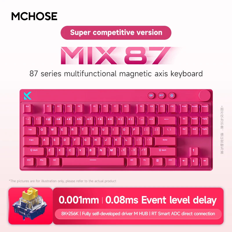 MCHOSE MIX87 Wired Gaming Keyboard Magnetic Switch Keyboard 8K+256K Esport 0.08ms Low Latency E-Sports Custom Gamer Accessories