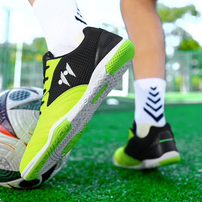 Nouvelles Chaussures de Football Montantes pour Hommes de Haute Qualité – Crampons Antidérapants pour Gazon et Futsal, Idéales pour Matchs en Salle et Sports de Plein Air – Meilleures Ventes