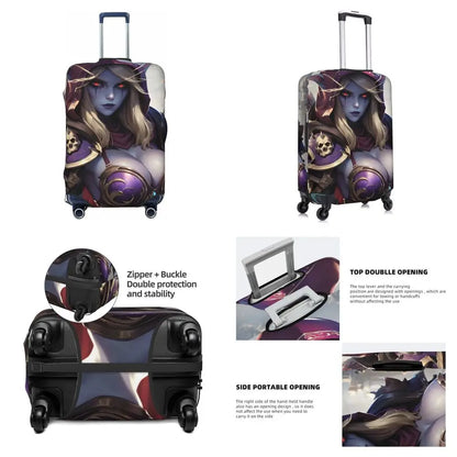 World Of Warcraft Sylvanas Windrunner Suitcase Cover Flight Fun Luggage Supplies Cruise Trip Protection