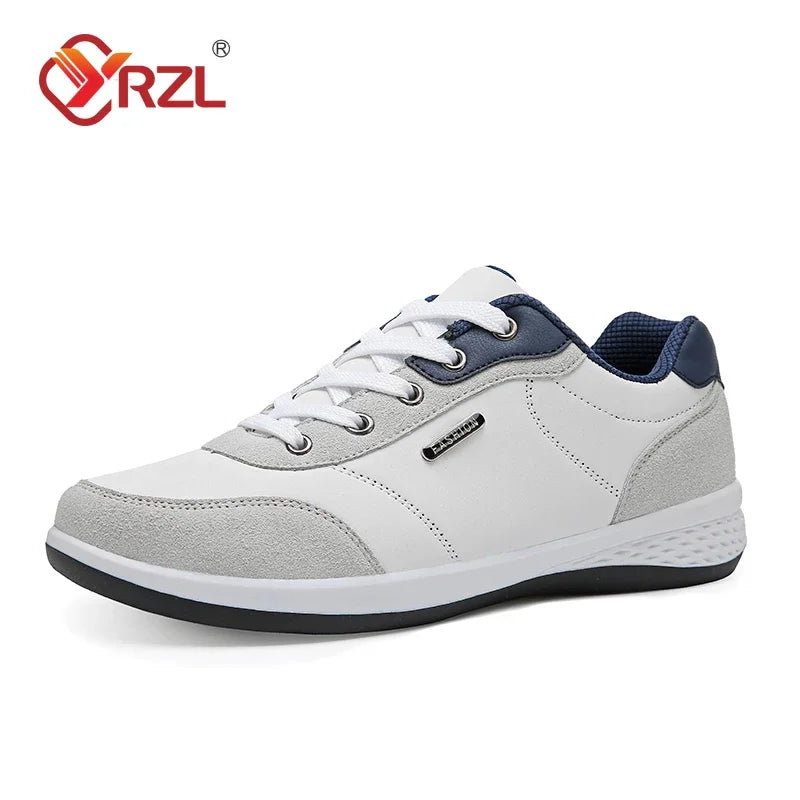YRZL Herrenschuhe Frühling Herbst Wasserdichte Walking-Sneaker Freizeit-Ledersportschuhe für Herren Rutschfestes Schuhwerk Tennis für Herren